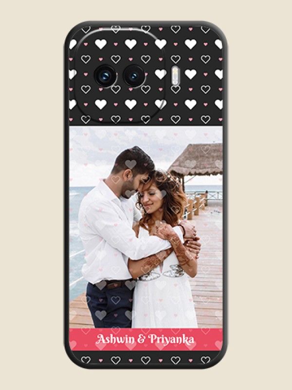 Custom White Color Love Symbols with Text Design on Photo On Space Black Custom Soft Matte Mobile Back Cover - iQOO 15R 5G