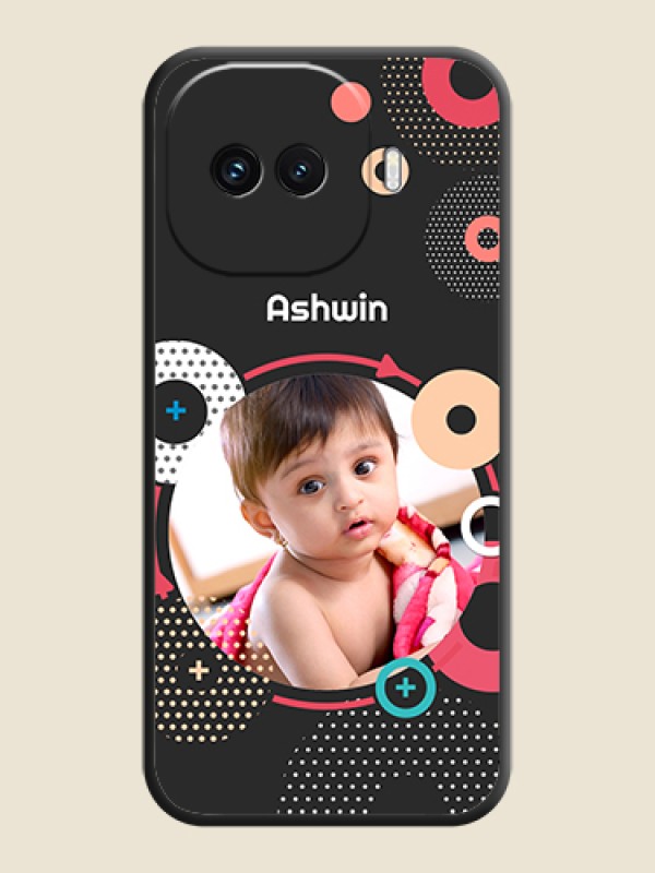 Custom Multicoloured Round Image On Space Black Custom Soft Matte Mobile Back Cover - iQOO 15R 5G