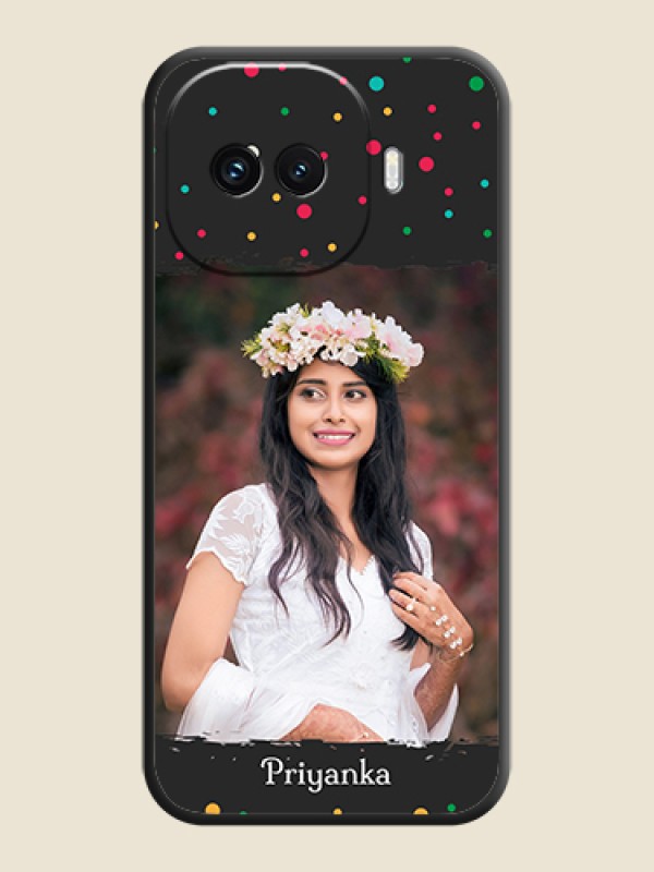 Custom Multicolor Dotted Pattern with Text On Space Black Custom Soft Matte Mobile Back Cover - iQOO 15R 5G