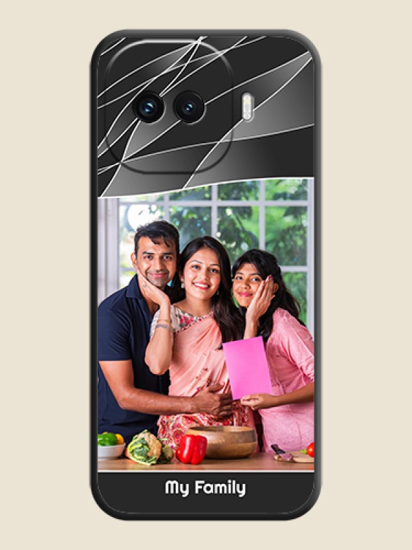 Custom Mixed Wave Lines on Photo On Space Black Custom Soft Matte Mobile Back Cover - iQOO 15R 5G