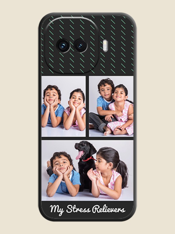 Custom Cross Dotted Pattern with 2 Image Holder On Space Black Custom Soft Matte Mobile Back Cover - iQOO 15R 5G