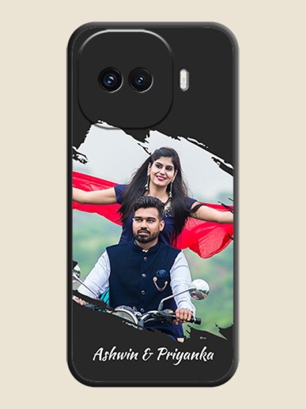 Custom Grunge Brush Strokes on Photo On Space Black Custom Soft Matte Mobile Back Cover - iQOO 15R 5G