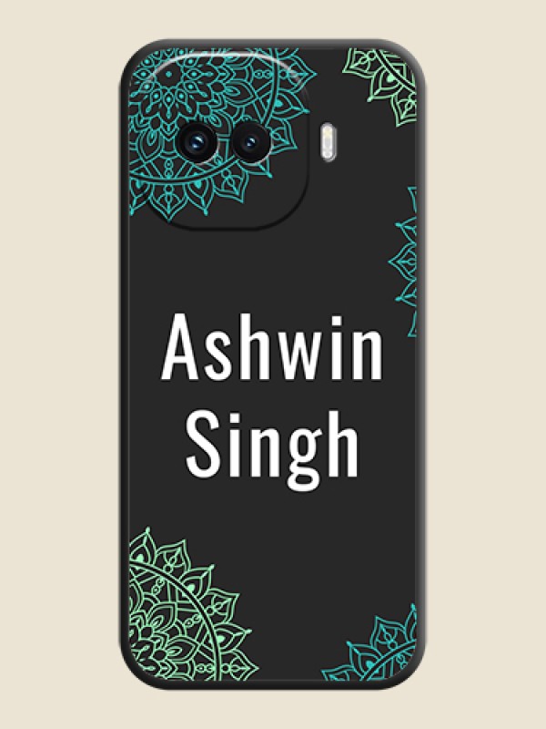 Custom Your Name with Floral Design On Space Black Custom Soft Matte Mobile Back Cover - iQOO 15R 5G