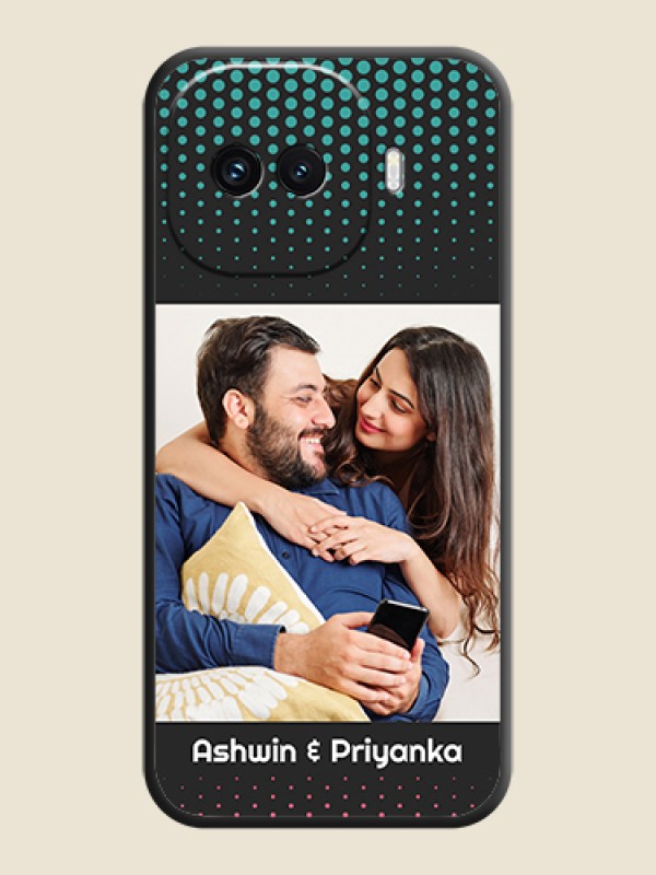 Custom Faded Dots with Grunge Photo Frame and Text On Space Black Custom Soft Matte Mobile Back Cover - iQOO 15R 5G