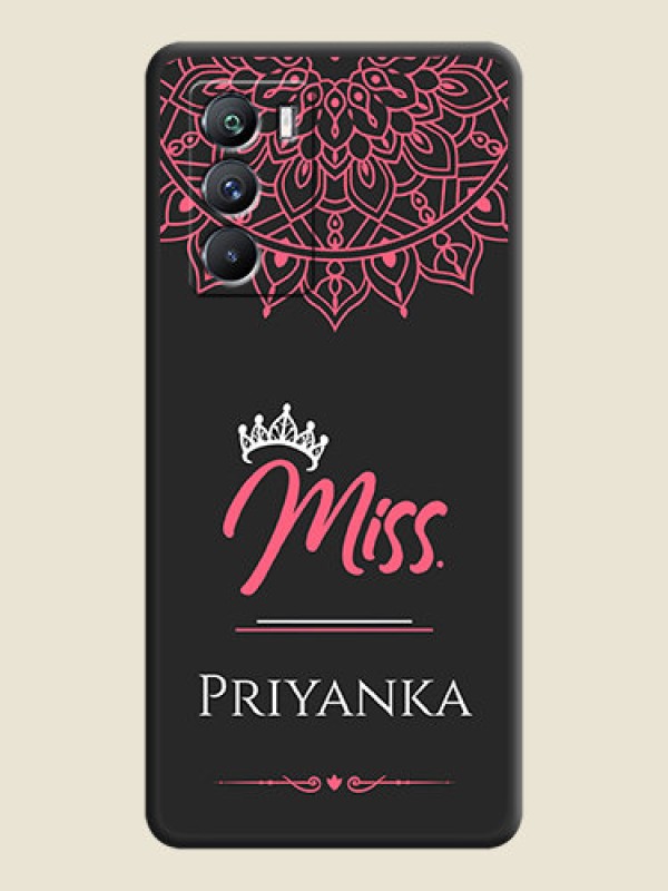 Custom Mrs Name with Floral Design on Space Black Personalized Soft Matte Phone Covers - iQOO 9 Se 5G