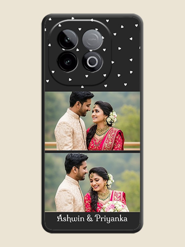 Custom Miniature Love Symbols with Name On Space Black Custom Soft Matte Mobile Back Cover - iQOO Neo 10 5G