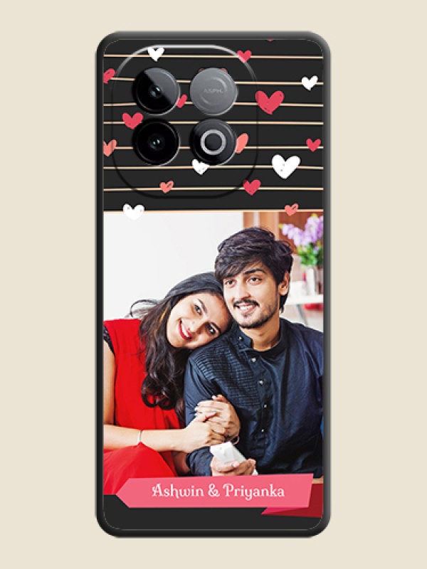 Custom Love Pattern with Name on Pink Ribbon on Photo On Space Black Custom Soft Matte Mobile Back Cover - iQOO Neo 10 5G