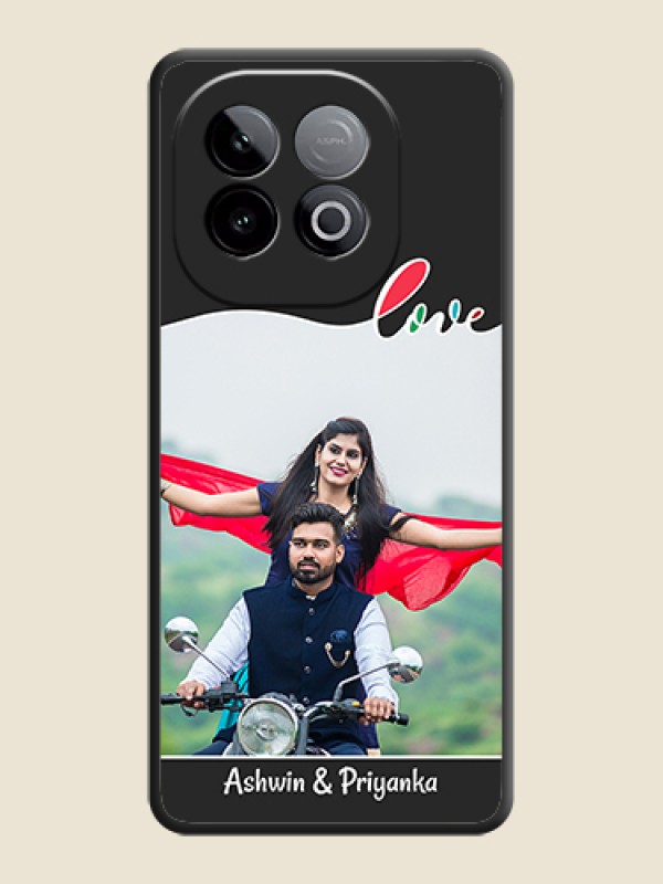 Custom Fall in Love Pattern with Picture on Photo On Space Black Custom Soft Matte Mobile Back Cover - iQOO Neo 10 5G