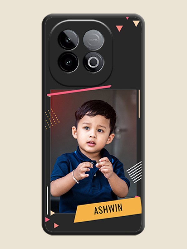 Custom Photo Frame with Triangle Small Dots on Photo On Space Black Custom Soft Matte Mobile Back Cover - iQOO Neo 10 5G