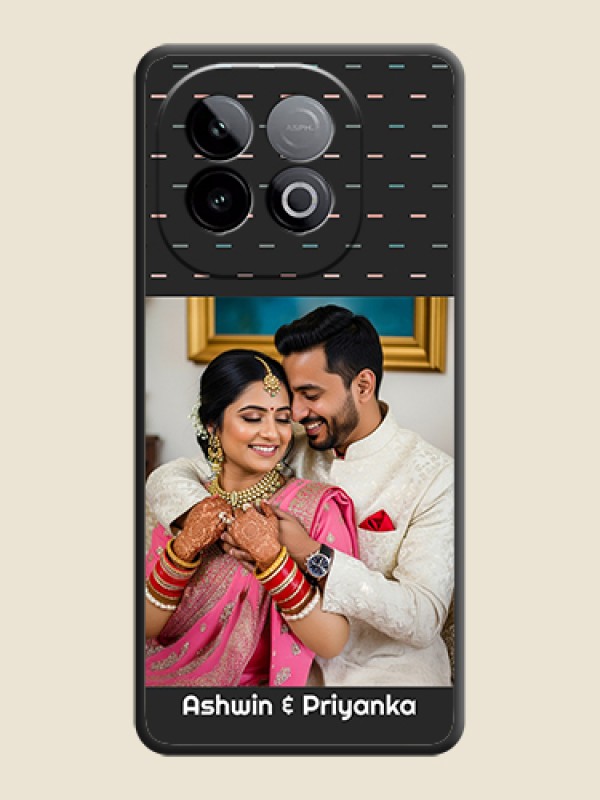 Custom Line Pattern Design with Text On Space Black Custom Soft Matte Mobile Back Cover - iQOO Neo 10 5G