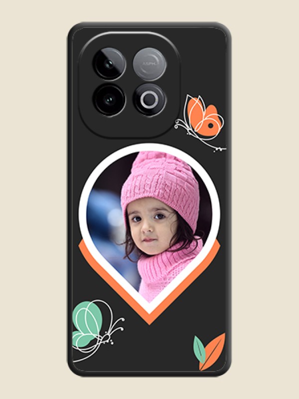 Custom Upload Pic With Simple Butterly Design On Space Black Custom Soft Matte Mobile Back Cover - iQOO Neo 10 5G