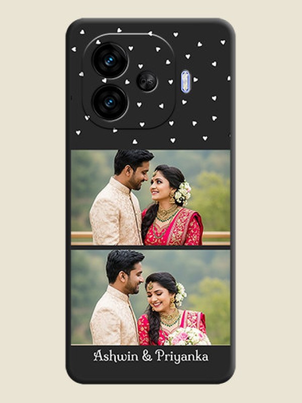 Custom Miniature Love Symbols with Name On Space Black Custom Soft Matte Mobile Back Cover - iQOO Neo 10R 5G