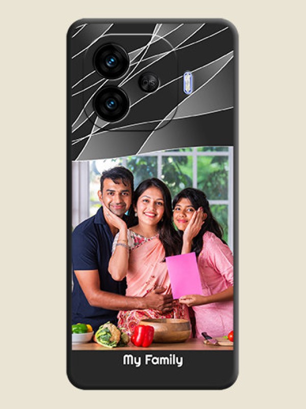 Custom Mixed Wave Lines on Photo On Space Black Custom Soft Matte Mobile Back Cover - iQOO Neo 10R 5G