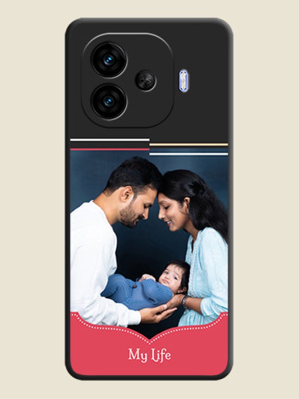 Custom Classic Plain Design with Name On Space Black Custom Soft Matte Mobile Back Cover - iQOO Neo 10R 5G