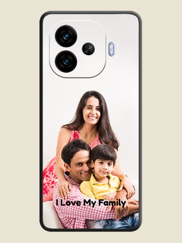 Custom Full Single Pic Upload With Text On Space Black Custom Soft Matte Mobile Back Cover - iQOO Neo 10R 5G
