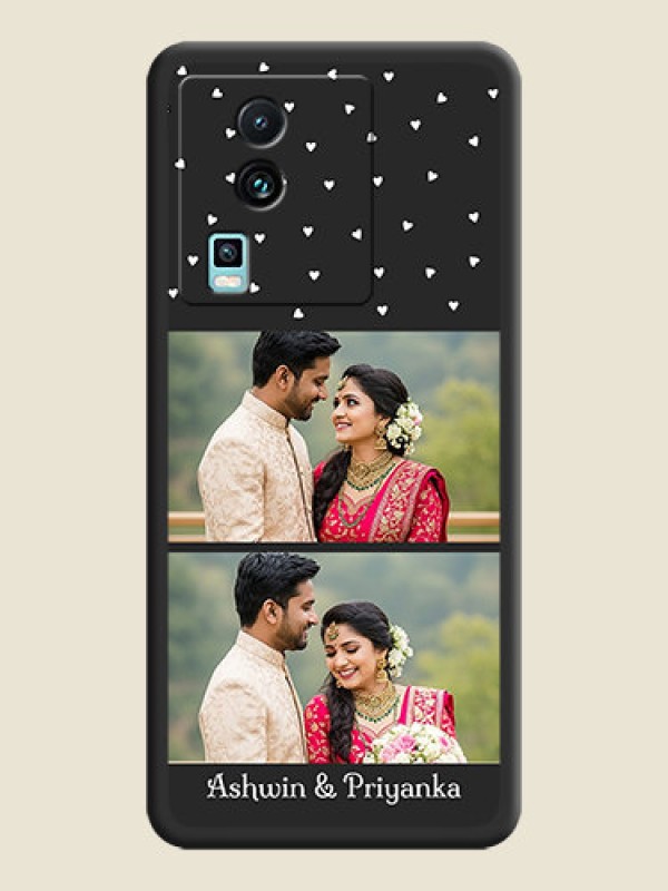 Custom Miniature Love Symbols with Name on Space Black Custom Soft Matte Back Cover -iQOO Neo 7 Pro 5G