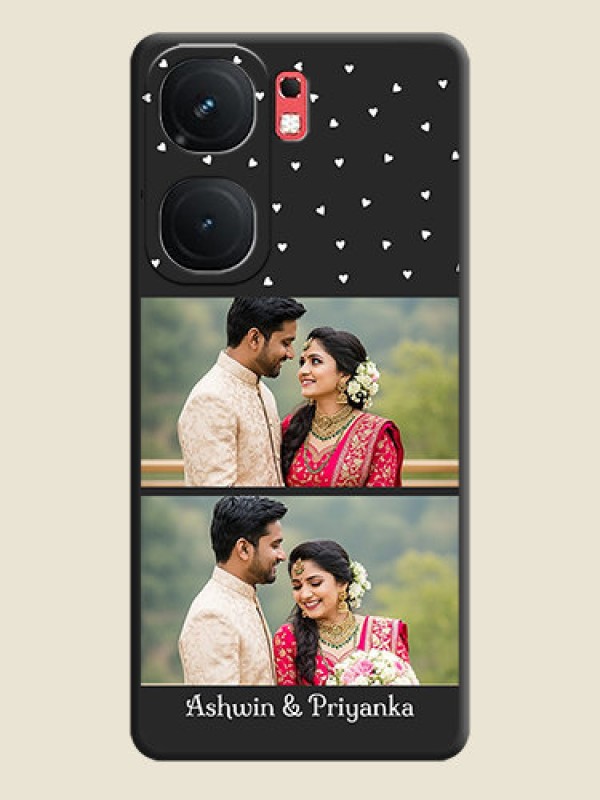 Custom Miniature Love Symbols with Name on Space Black Custom Soft Matte Back Cover - iQOO Neo 9 Pro 5G