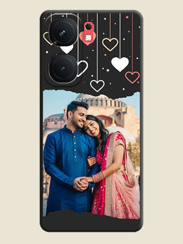 Custom Love Hangings with Splash Wave Picture on Space Black Custom Soft Matte Phone Back Cover - iQOO Neo 9 Pro 5G