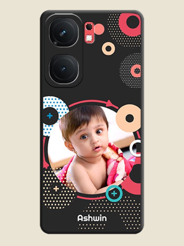 Custom Multicoloured Round Image on Personalised Space Black Soft Matte Cases - iQOO Neo 9 Pro 5G