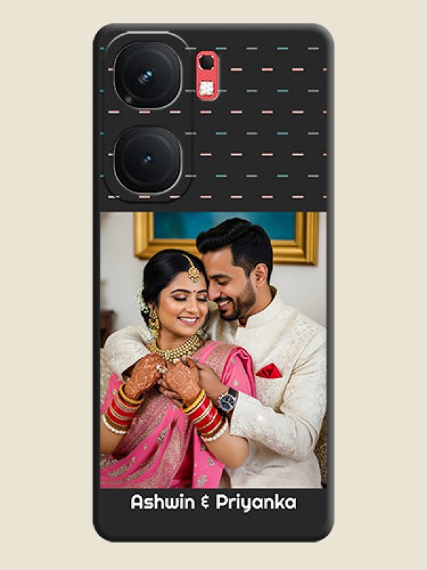 Custom Line Pattern Design with Text on Space Black Custom Soft Matte Phone Back Cover - iQOO Neo 9 Pro 5G