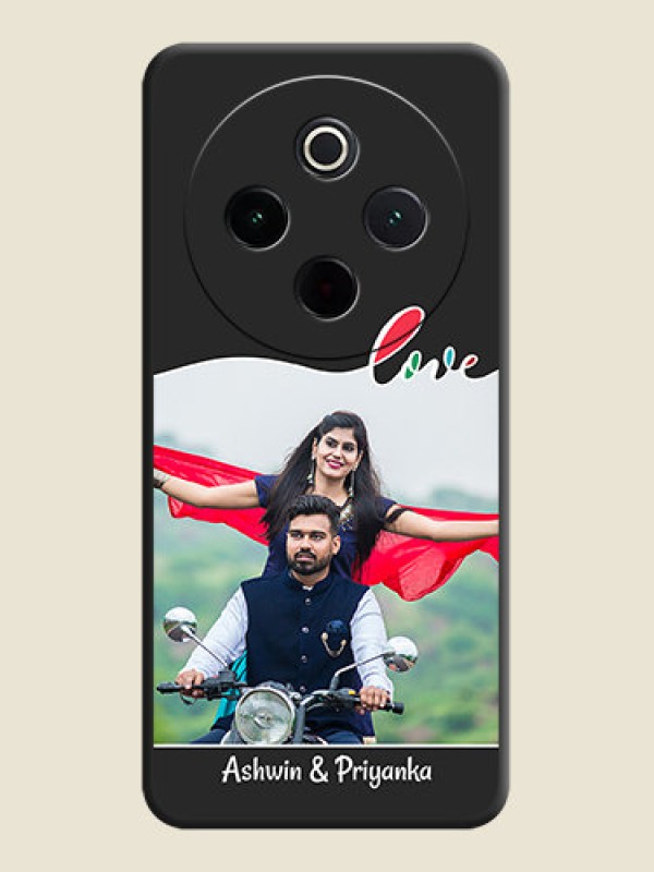 Custom Fall in Love Pattern with Picture on Photo On Space Black Custom Soft Matte Mobile Back Cover - iQOO Z10 5G