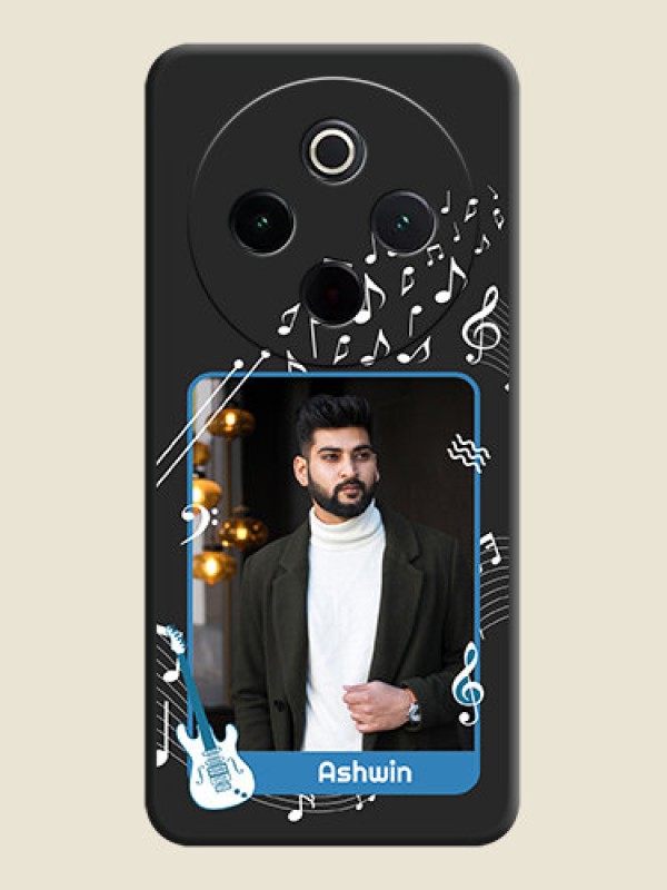 Custom Musical Theme Design with Text on Photo On Space Black Custom Soft Matte Mobile Back Cover - iQOO Z10 5G