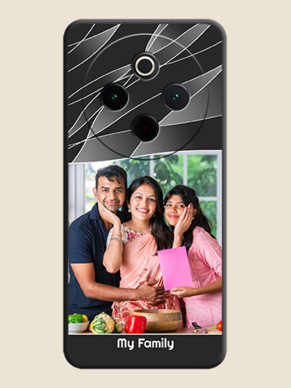 Custom Mixed Wave Lines on Photo On Space Black Custom Soft Matte Mobile Back Cover - iQOO Z10 5G