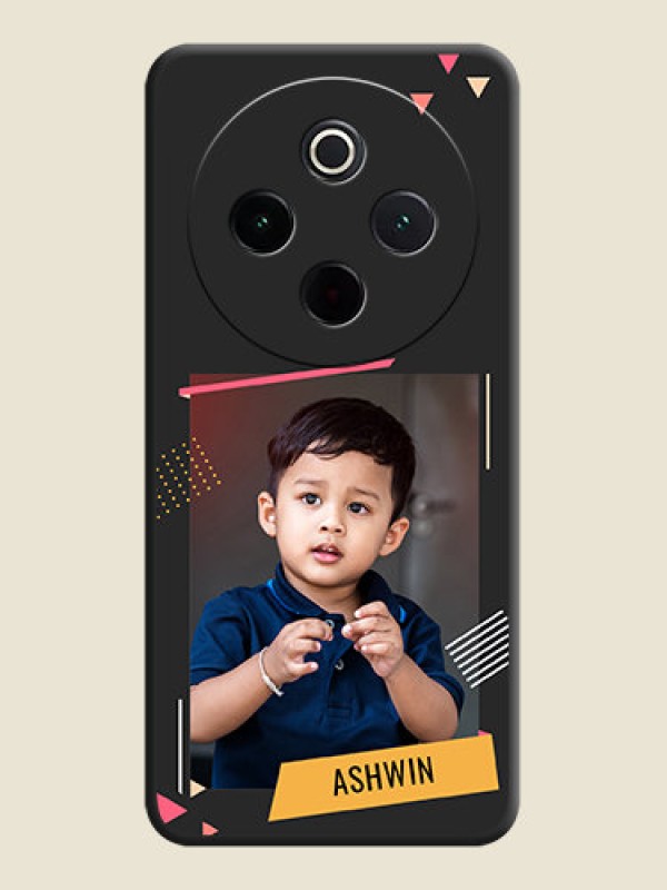 Custom Photo Frame with Triangle Small Dots on Photo On Space Black Custom Soft Matte Mobile Back Cover - iQOO Z10 5G