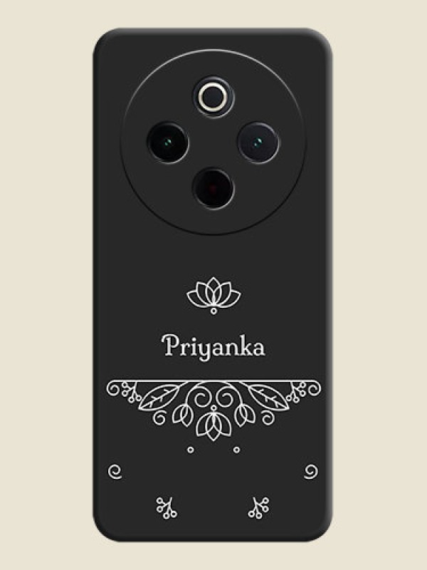 Custom Lotus Garden Custom Text On Space Black Custom Soft Matte Mobile Back Cover - iQOO Z10 5G