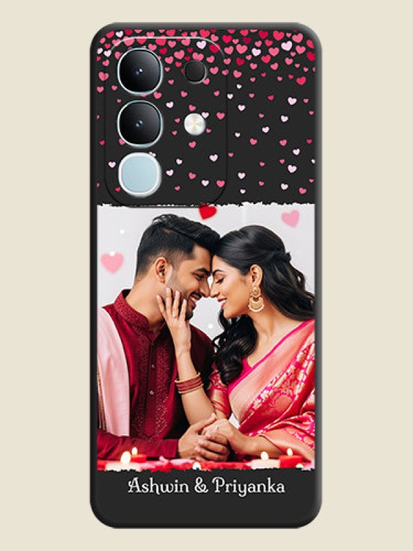 Custom Fall in Love with Your Partner on Photo On Space Black Custom Soft Matte Mobile Back Cover - iQOO Z10x 5G