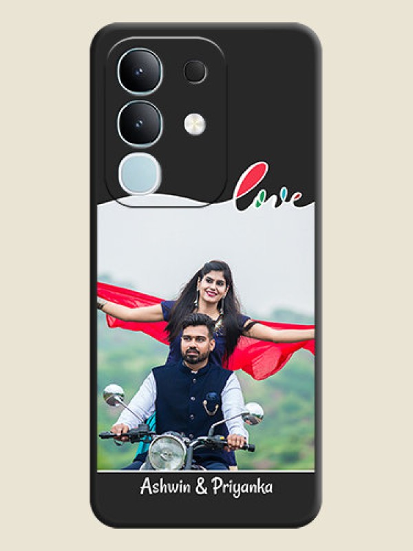 Custom Fall in Love Pattern with Picture on Photo On Space Black Custom Soft Matte Mobile Back Cover - iQOO Z10x 5G