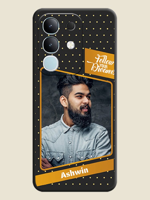 Custom Follow Your Dreams with White Dots On Space Black Custom Soft Matte Mobile Back Cover - iQOO Z10x 5G