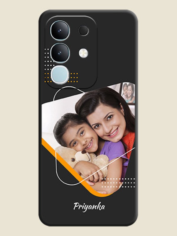 Custom Yellow Triangle on Photo On Space Black Custom Soft Matte Mobile Back Cover - iQOO Z10x 5G