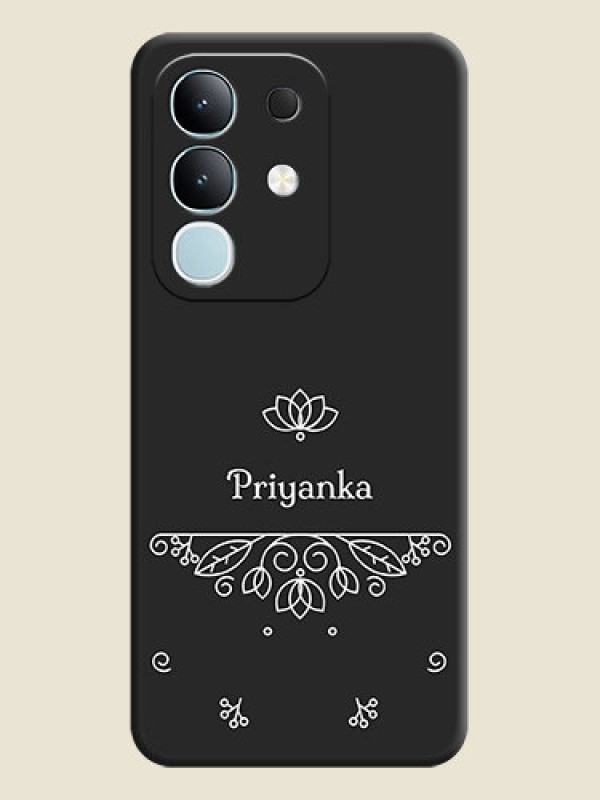 Custom Lotus Garden Custom Text On Space Black Custom Soft Matte Mobile Back Cover - iQOO Z10x 5G