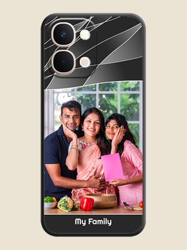 Custom Mixed Wave Lines on Photo On Space Black Custom Soft Matte Mobile Back Cover - iQOO Z11X 5G