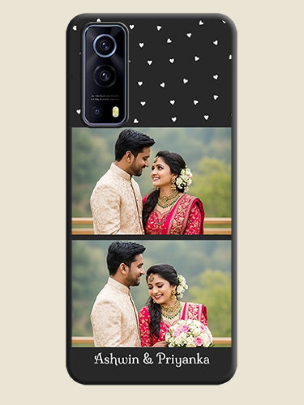 Custom Miniature Love Symbols with Name on Space Black Custom Soft Matte Back Cover - iQOO Z3 5G