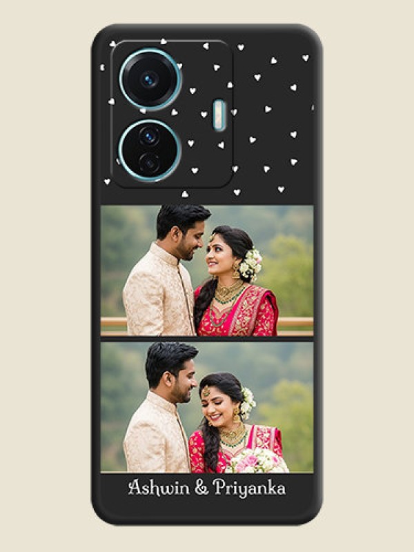 Custom Miniature Love Symbols with Name on Space Black Custom Soft Matte Back Cover - iQOO Z6 Pro 5G