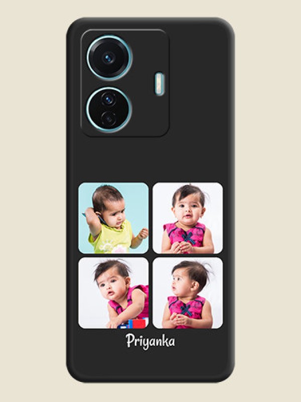 Custom Floral Art with 6 Image Holder on Photo on Space Black Soft Matte Mobile Case - iQOO Z6 Pro 5G