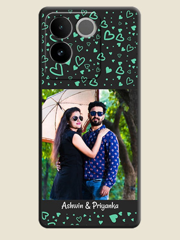 Custom Sea Green Indefinite Love Pattern - Photo on Space Black Soft Matte Mobile Cover - iQOO Z7 Pro 5G