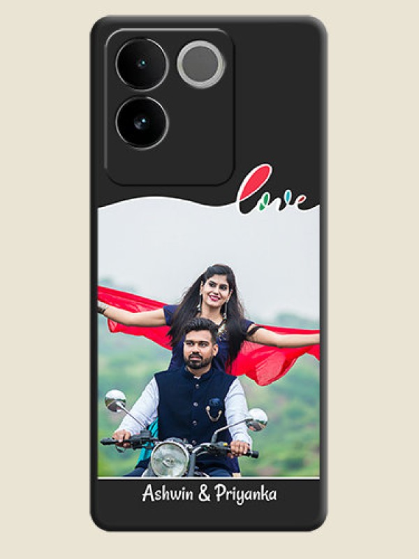 Custom Fall in Love Pattern with Picture - Photo on Space Black Soft Matte Mobile Case - iQOO Z7 Pro 5G