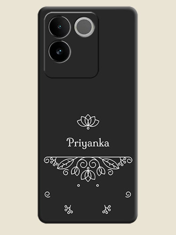 Custom Lotus Garden Custom Text On Space Black Personalized Soft Matte Phone Covers - iQOO Z7 Pro 5G