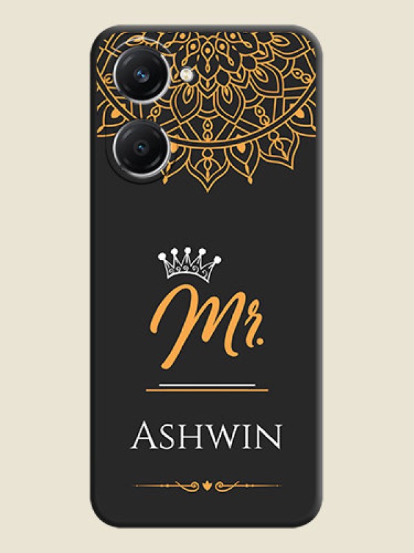 Custom Mr Name with Floral Design On Space Black Custom Soft Matte Mobile Back Cover - iQOO Z9 Lite 5G