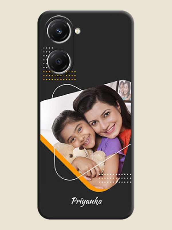 Custom Yellow Triangle on Photo On Space Black Custom Soft Matte Mobile Back Cover - iQOO Z9 Lite 5G