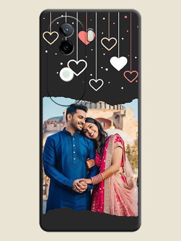 Custom Love Hangings with Splash Wave Picture On Space Black Custom Soft Matte Mobile Back Cover - iQOO Z9s 5G