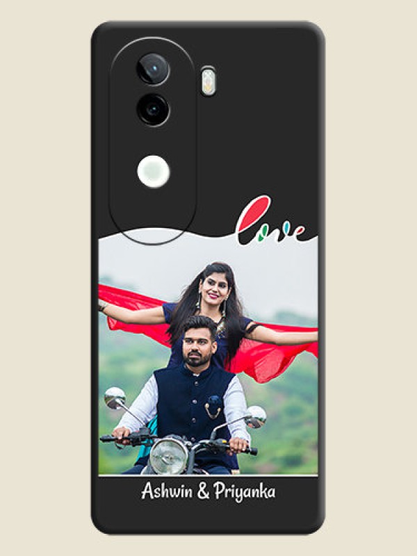 Custom Fall in Love Pattern with Picture on Photo On Space Black Custom Soft Matte Mobile Back Cover - iQOO Z9s 5G