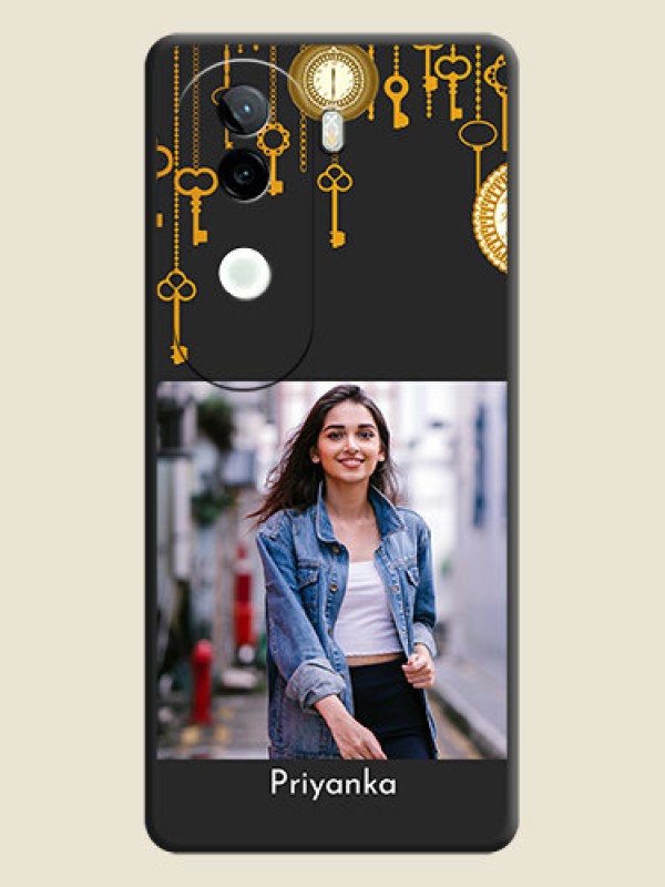 Custom Decorative Design with Text On Space Black Custom Soft Matte Mobile Back Cover - iQOO Z9s 5G