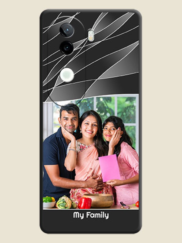 Custom Mixed Wave Lines on Photo On Space Black Custom Soft Matte Mobile Back Cover - iQOO Z9s 5G