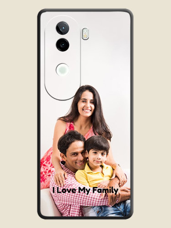 Custom Full Single Pic Upload With Text On Space Black Custom Soft Matte Mobile Back Cover - iQOO Z9s 5G