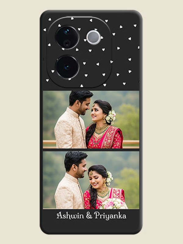 Custom Miniature Love Symbols with Name On Space Black Custom Soft Matte Mobile Back Cover - iQOO Z9s Pro 5G