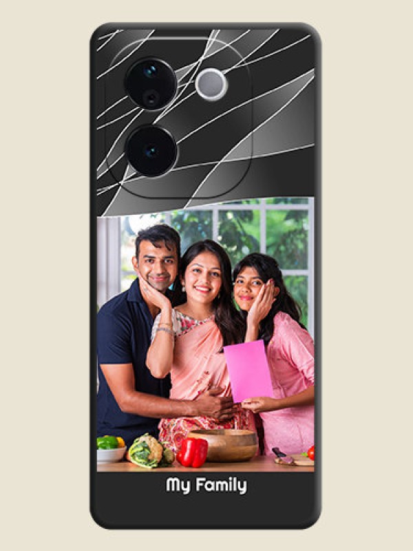 Custom Mixed Wave Lines on Photo On Space Black Custom Soft Matte Mobile Back Cover - iQOO Z9s Pro 5G